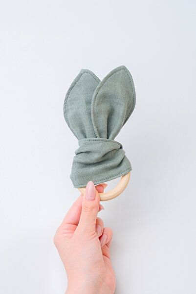 Nami Baby Organik Bebek Diş Kaşıyıcı %100 Doğal Ahşap Diş Kaşıyıcı Müslin Diş Kaşıyıcı