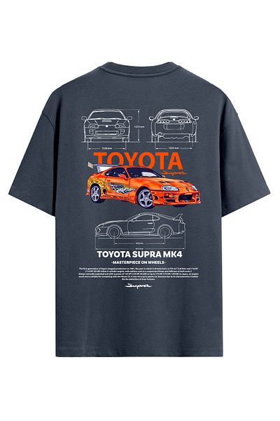 Uniquetex VEK Car Printed Oversize T-shirt spra