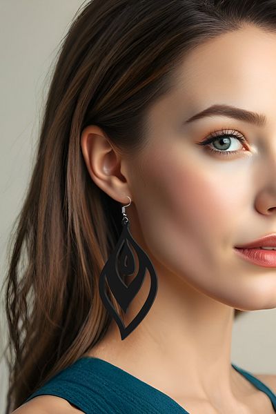 oalpo Minimalist Black Lightweight Earrings – Ideal for Everyday and Elegant Style