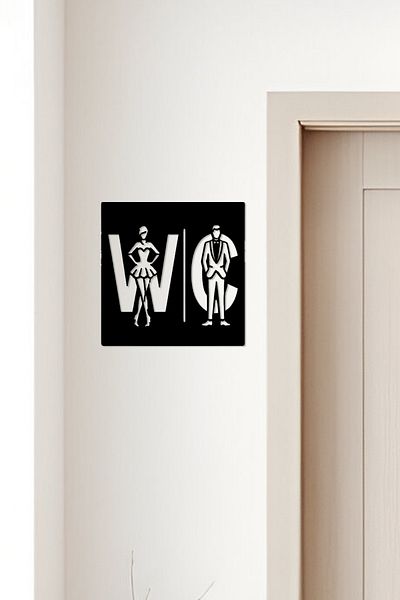 oalpo Wc Sign, Toilet Sign, Women Men Sign, Directional Signs