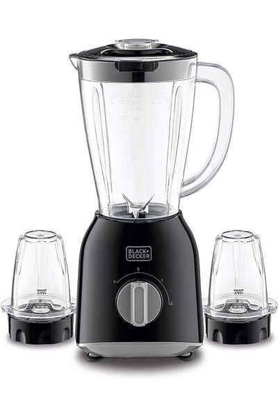 Black&Decker Black+Decker 400W 1.5 Blender with 2 x Grinder Mills, Black - BX365-B5, 2 Years Warranty