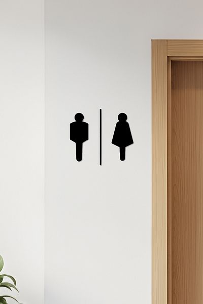 oalpo Wc Sign, Toilet Sign, Women Men Sign, Directional Signs