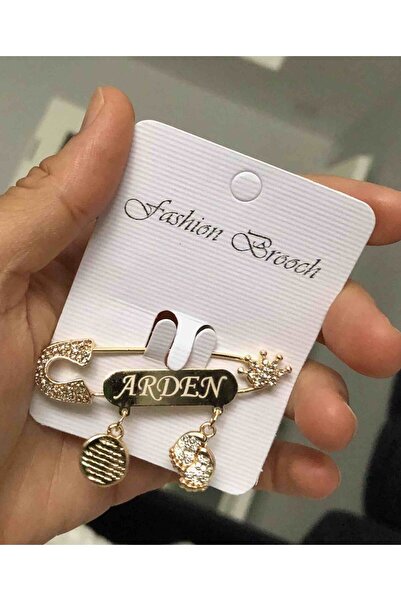 Serap Yılmaz Sahi Kaplama Isimli Beyaz Zirkon Taşlı Bebek Yaka Iğnesi 5 Cm Ty...