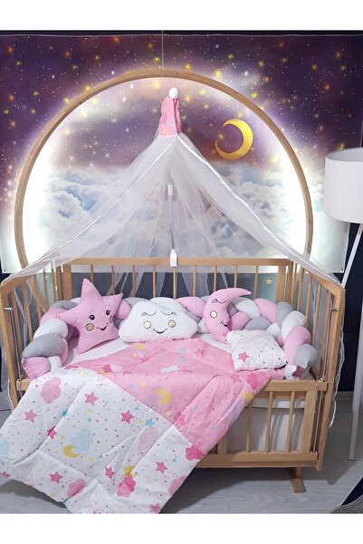 Baby Clime 60X120 Baby Sleeping Set - Knitted Protection, Mosquito Net and Apparatus