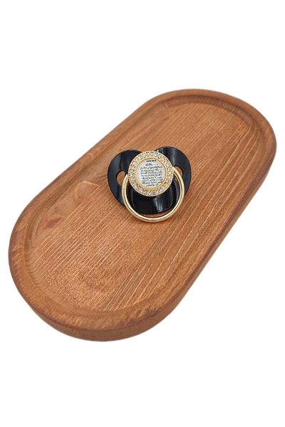 Serap Yılmaz Sahi Coated Verse-Hand Kursi Written Crystal Stone Silicone Pacifier (0-6 Months) - 0420