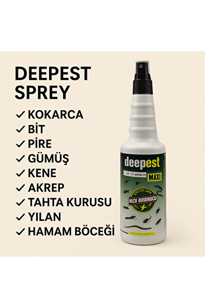 DERMASTUDİO Deepest Sprey Kokarca Bit Pire Gümüş Kene Akrep Tahta Kurusu Yılan Hamam Tüm Haşereler 400 mL