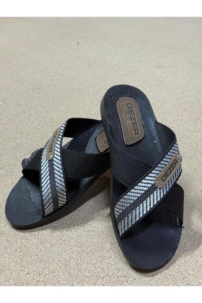 GEZER Men's Rope Black Slippers Street Summer Black