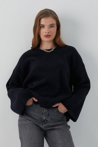 MARKALİSTE Pulover cu barbă supradimensionat negru