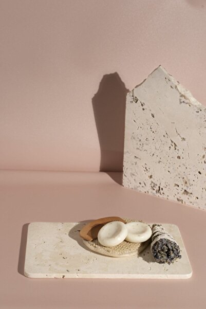 Marble الترافرتين العاجي| حامل عرض مستطيل| يا هولي