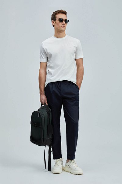 Lufian Ανδρικό μπλουζάκι Bran Off White 111020262