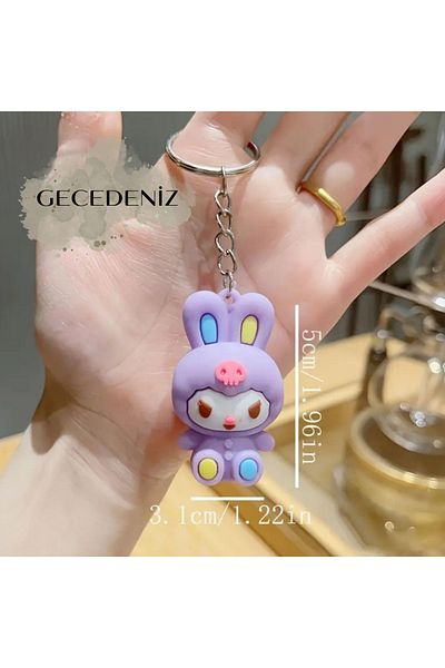 GECEDENİZ Keychain Cartoon Character Sanrio Charm Kuromi and Her Friends No4