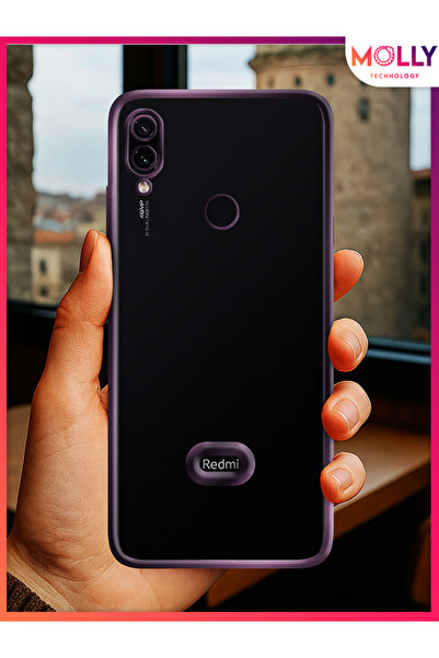 Molly Xiaomi Redmi Note 7 İçin Kenarları Derin Mor Lens Koruyuculu Lou Lazer ...