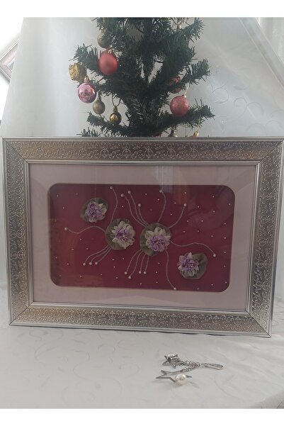 pianosa Kurdele Nakışı El Işi Çiçekli Tablo