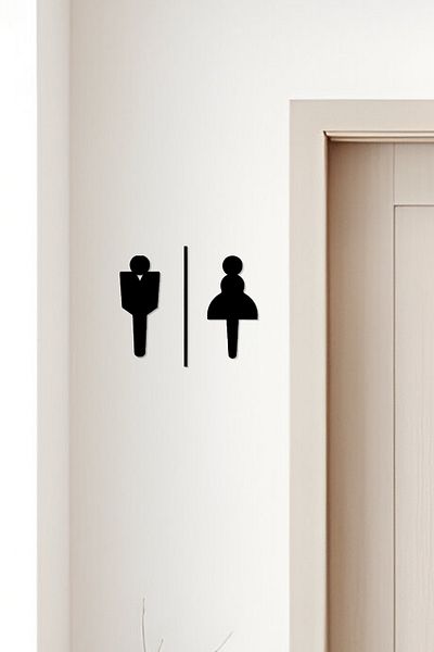 oalpo Wc Sign, Toilet Sign, Women Men Sign, Directional Signs