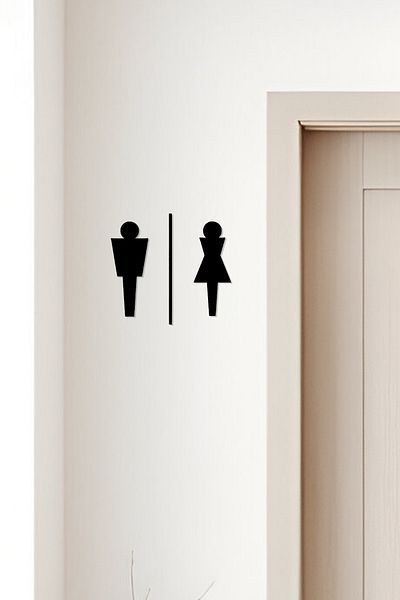 oalpo Wc Sign, Toilet Sign, Women Men Sign, Directional Signs