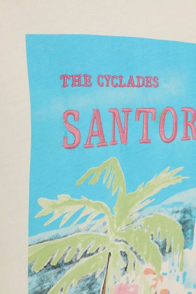 Quzu Γυναικείο μπλουζάκι Santorini Printed Ecru Tsh00345