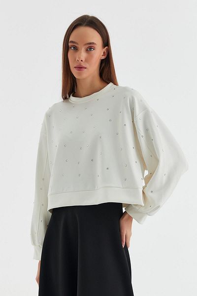 MARKALİSTE Stoned Scuba Sweatshirt Ecru