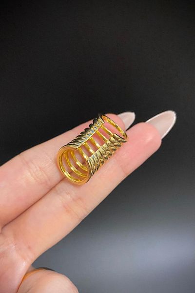 Blisse Piercing Gold Color Pipe Model Steel Ear Cuff Cartilage Earrings – Compression, Non-Pierced Use