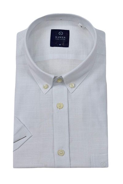 KAMER Men's Classic Short Sleeve Shirt Cotton 9415 Bgl-St04581