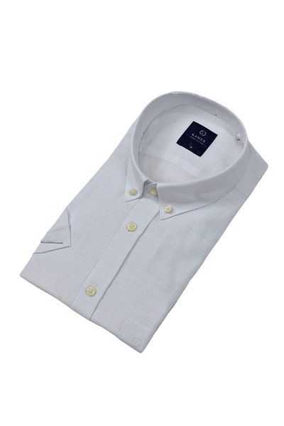 KAMER Men's Classic Short Sleeve Shirt Cotton 9415 Bgl-St04581