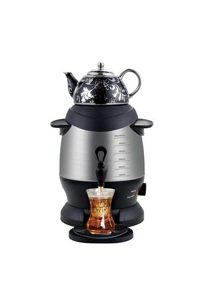 SOKANY Electric Samovar Tea Maker – 6L Black Ceramic Kettle with Thermostat for Tea & Hot Beverages