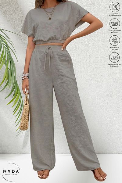 Nyda Collections Women's Bürümcük Crop Pants Set