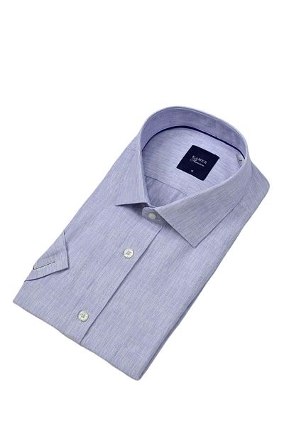 KAMER Men's Classic Striped Short Sleeve Shirt 9493 Bgl-St04580