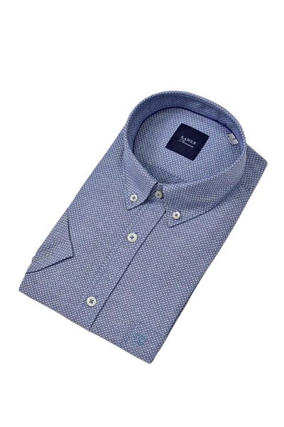KAMER Men's Classic Dobby Short Sleeve Shirt 9362 Bgl-St04576