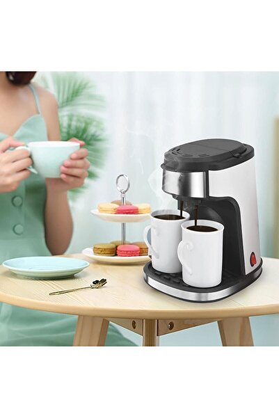 Generic Automatic Drip Coffee Maker – Ceramic Machine for Coffee, Tea, Milk Powder – Double Cup Design