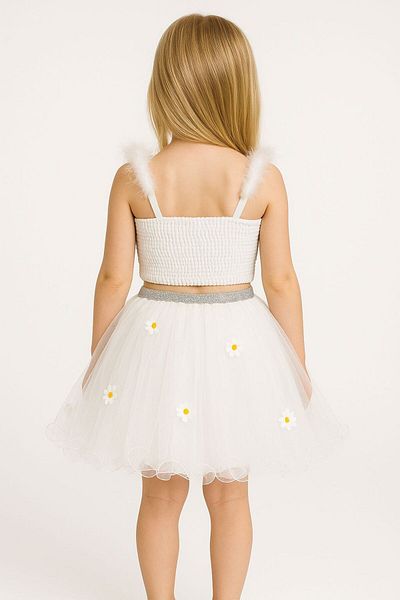 SIRRI Girl's Tutu Skirted Crop Set 2-Piece – Sequined Ballerina Dress 2-6 Years Old for Party and Special Occasions