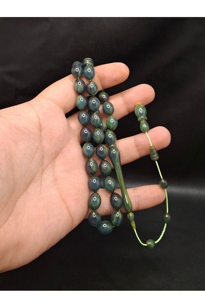 Han Ticarethane Mehmet Çerçi Master Handwork Green Color Kadim Katalin Rosary