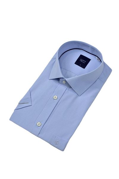 KAMER Men's Classic Dobby Short Sleeve Shirt 9402 Bgl-St04575