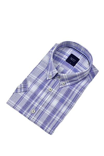 KAMER Чоловіча класична картата сорочка з короткими рукавами 9458 BGL-ST04579