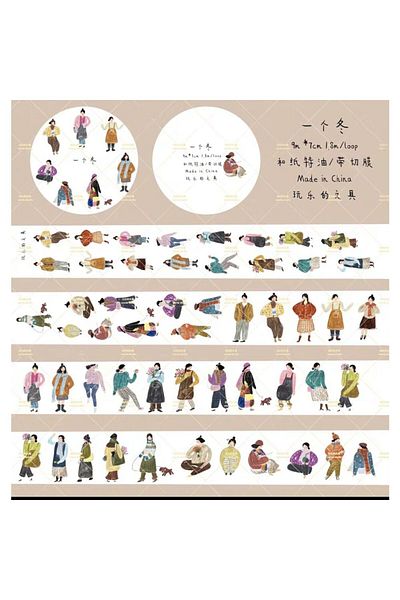 İthal L20-180Cm Self Cutting Winter Girl Washi Tape