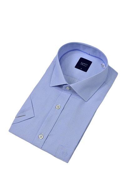 KAMER Men's Classic Piti Square Short Sleeve Shirt 9399 Bgl-St04577