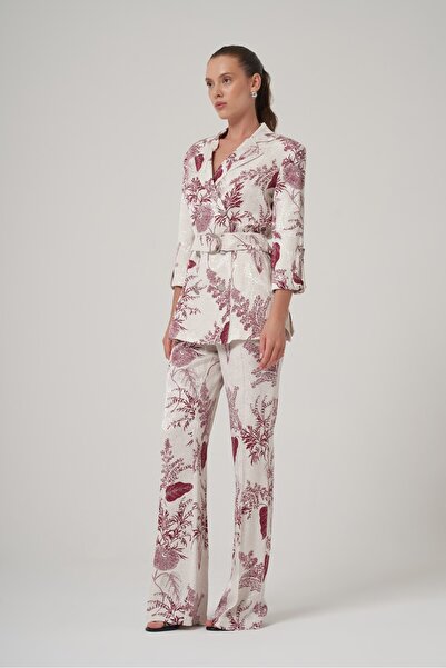 UTOPIAN Yırtmaç Detaylı Desenli Ceket