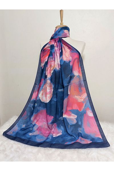 istanbul prensesleri Pattern Watercolor Crepe Cotton Shawl High Quality, Fine Texture Soft Chiffon