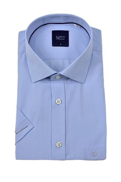KAMER Men's Classic Dobby Short Sleeve Shirt 9402 Bgl-St04575