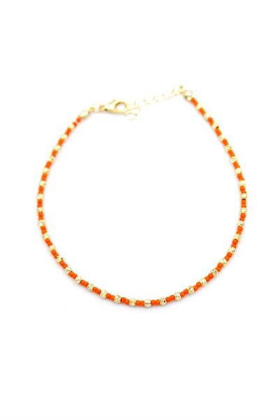 Litae Dorika beaded anklet - orange
