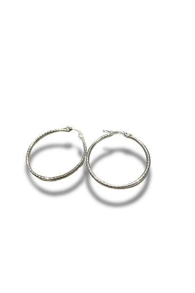 okyanus special Steel Silver Hoop Earrings