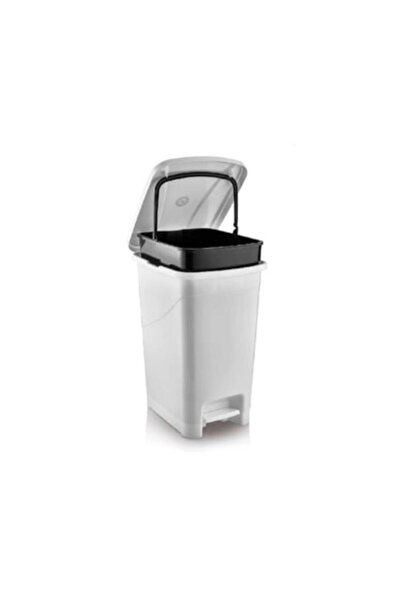 Omnipazar Srl-3029 Slim Pedal Plastic Trash Can with Inner Bucket 25 Lt