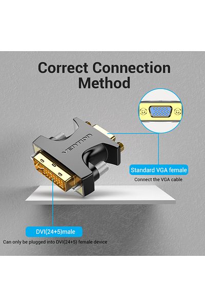 Vention DVI Male to VGA Female Adapter Black