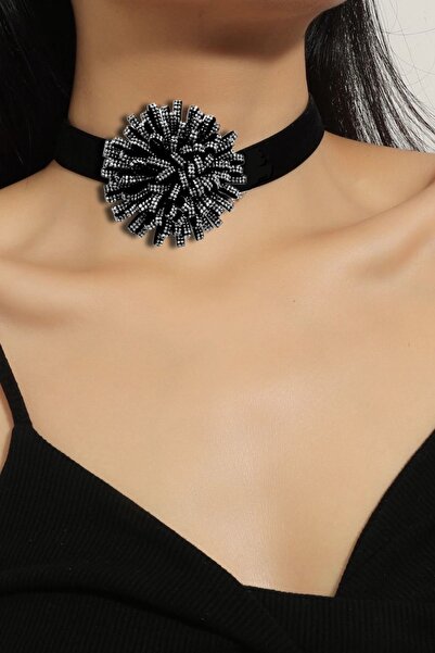 LIVOSH قلادة طوق بحجر لامع