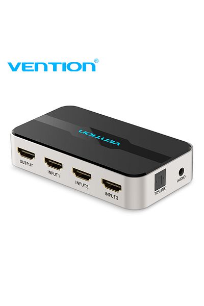 Vention 3 In 1 Out HDMI Switcher With Audio Separation Grey Metal Type