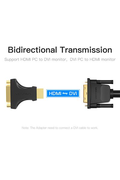 Vention HDMI Male to DVI (24+5) Female Adapter Black