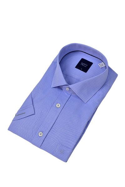 KAMER Men's Classic Dobby Short Sleeve Shirt 9406 Bgl-St04574