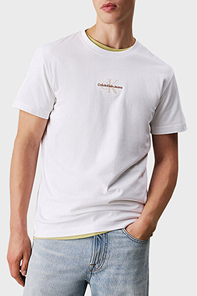 Calvin Klein Pamuklu Regular Fit Bisiklet Yaka Logolu T Shirt J30J325649YAF Erkek T SHİRT J30J325649