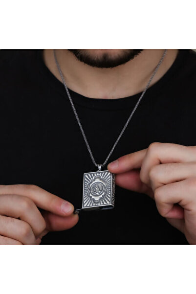 shop İçi Açıla Bilen Tuğralı Çevşen Muskalık Erkek 925 Ayar Gümüş Kolye