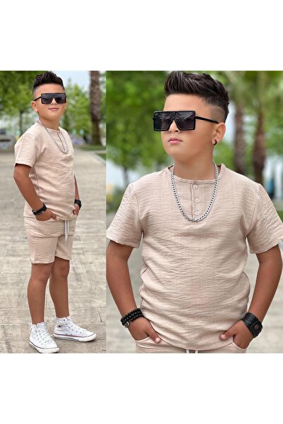 KOKOŞ BEBEK Хлопчачий комплект з шортами з льону | Вік 4/12 років