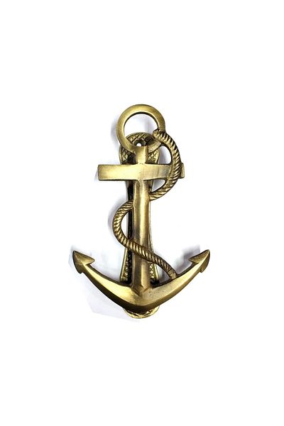 Belle Fusion Antique Style Decorative Brass Rope, Anchor, Sailor, Sailor Door Knob, Lock - 170x60mm, Yellow